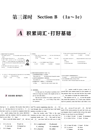 （江西专版）秋九年级英语全册 Unit 14 I remember meeting all of you in Grade 7第三课时习题课件 （新版）人教新目标版-（新版）人教新目标版初中九年级全册英语课件