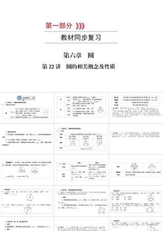 （江西专用）中考数学总复习 第一部分 教材同步复习 第六章 圆 第22讲 圆的相关概念及性质课件-人教版初中九年级全册数学课件