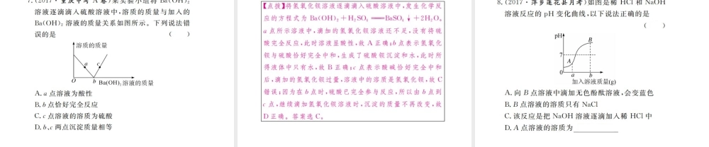 （江西专版）春九年级化学下册 寒假复习十 酸和碱的化学性质课件 （新版）新人教版-（新版）新人教版初中九年级下册化学课件