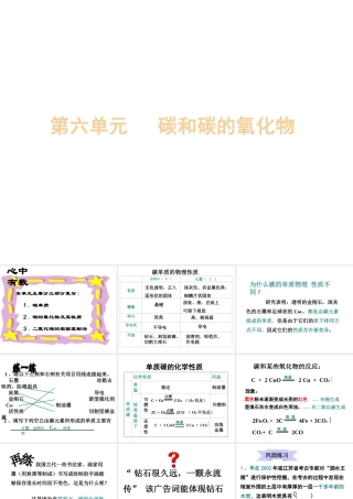 （江西专用）中考化学 考点聚焦 第六单元 碳和碳的氧化物课件-人教版初中九年级全册化学课件