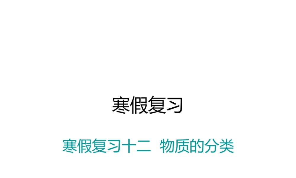 （江西专版）春九年级化学下册 寒假复习十二 物质的分类课件 （新版）新人教版-（新版）新人教版初中九年级下册化学课件
