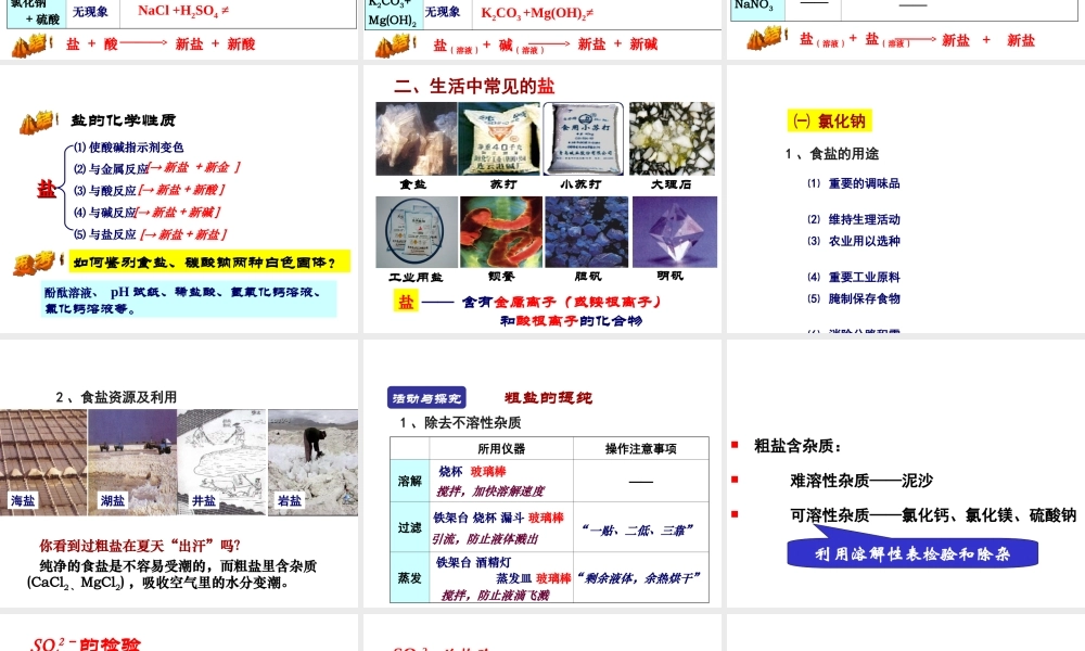 （江西专用）中考化学 考点聚焦 第十一单元 盐 化肥课件-人教版初中九年级全册化学课件