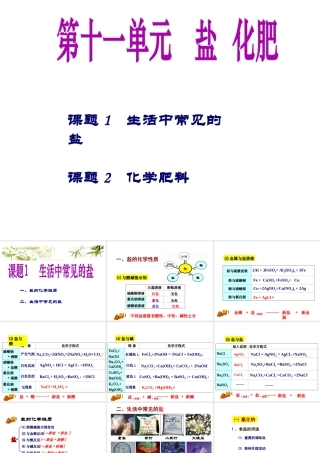 （江西专用）中考化学 考点聚焦 第十一单元 盐 化肥课件-人教版初中九年级全册化学课件