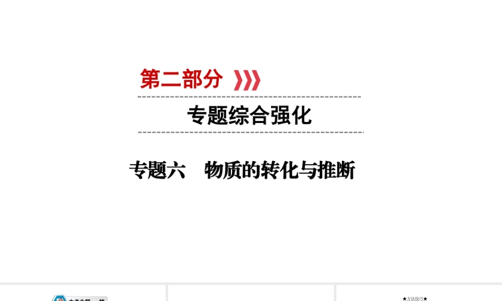 （江西专用）中考化学总复习 第二部分 专题综合强化 专题六 物质的转化与推断课件-人教版初中九年级全册化学课件