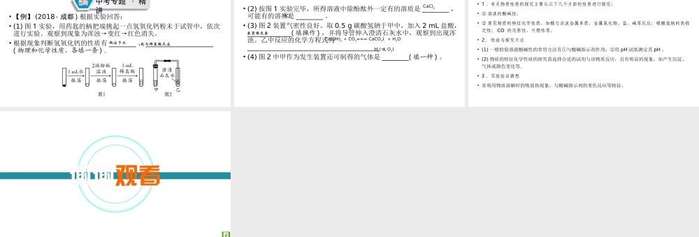 （江西专用）中考化学总复习 第二部分 专题综合强化 专题七 实验探究题 类型3 有关物质性质的探究课件-人教版初中九年级全册化学课件