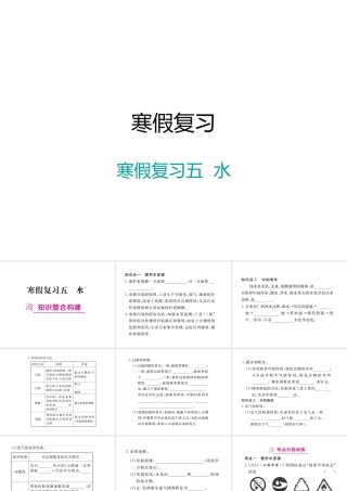 （江西专版）春九年级化学下册 寒假复习五 水课件 （新版）新人教版-（新版）新人教版初中九年级下册化学课件