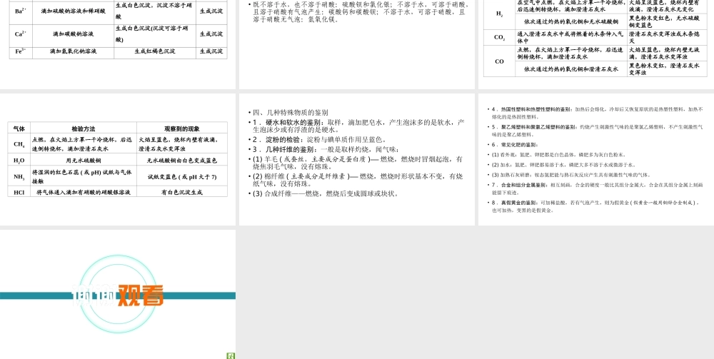 （江西专用）中考化学总复习 第二部分 专题综合强化 专题四 物质的检验、鉴别、分离、除杂与共存 类型1 物质的检验与鉴别课件-人教版初中九年级全册化学课件