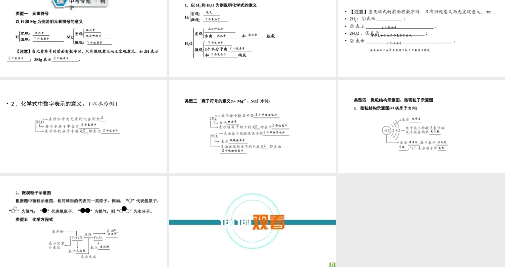 （江西专用）中考化学总复习 第二部分 专题综合强化 专题一 化学用语课件-人教版初中九年级全册化学课件