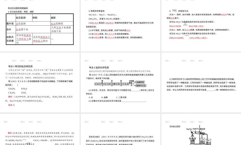 （江西专用）中考化学总复习 第十一单元 盐 化肥课件-人教版初中九年级全册化学课件