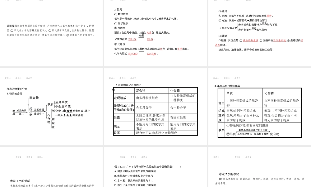 （江西专用）中考化学总复习 第四单元 自然界的水 第1讲 爱护水资源、水的净化和组成课件-人教版初中九年级全册化学课件