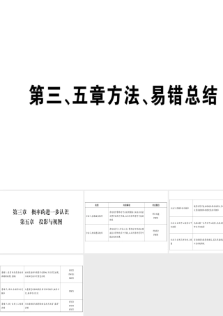 （江西专版）秋九年级数学上册 第3章 概率的进一步认识 第5章 投影与视图方法、易错点总结作业课件 （新版）北师大版-（新版）北师大版初中九年级上册数学课件