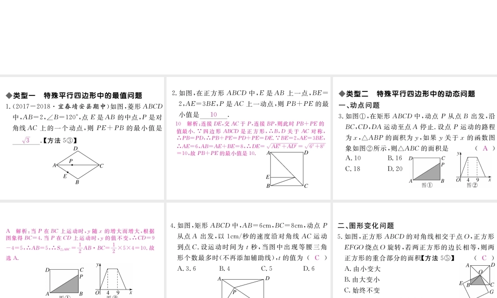 （江西专级数学上册 难点探究专题 特殊平行四边形中综合性问题（选做）习题讲评课件 （新版）北师大版-（新版）北师大级上册数学课件