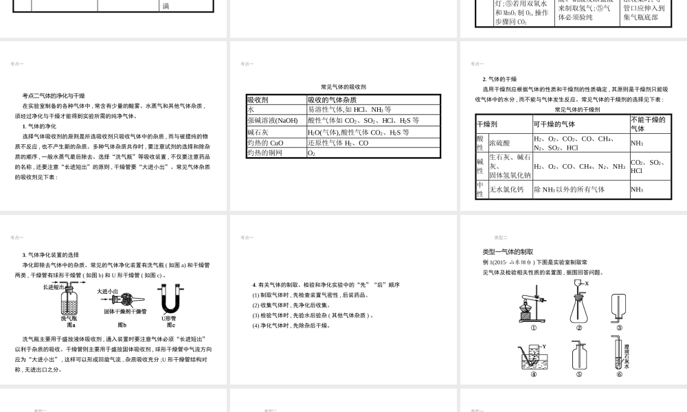 （江西专用）中考化学总复习 专题5 气体的制取与净化课件-人教版初中九年级全册化学课件