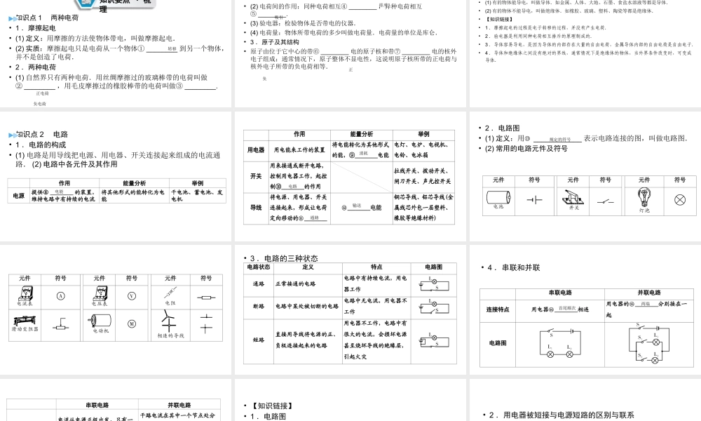 （江西专用）中考物理新设计一轮复习 第十二章 认识电路课件-人教版初中九年级全册物理课件
