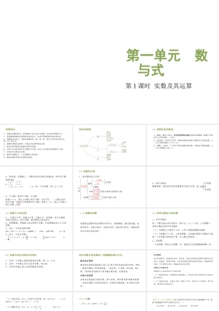 （江西专用）中考数学总复习 基础知识梳理 第1单元 数与式 1.1 实数及其运算课件-人教级全册数学课件