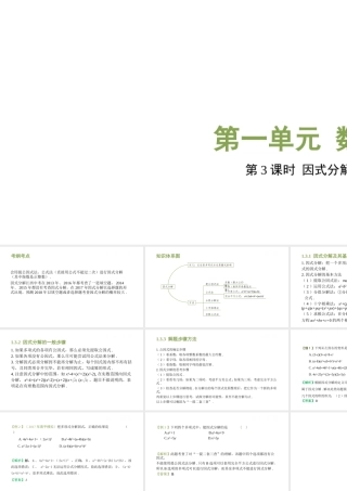 （江西专用）中考数学总复习 基础知识梳理 第1单元 数与式 1.3 因式分解课件-人教级全册数学课件