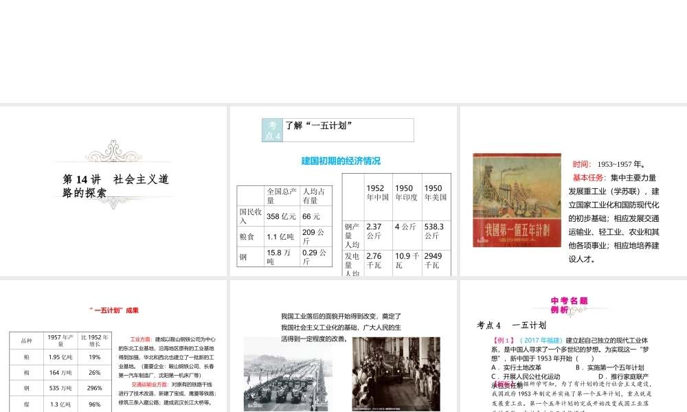 （江西专用）中考历史复习 模块三 中国现代史 第14讲 社会主义道路的探索教学课件-人教版初中九年级全册历史课件