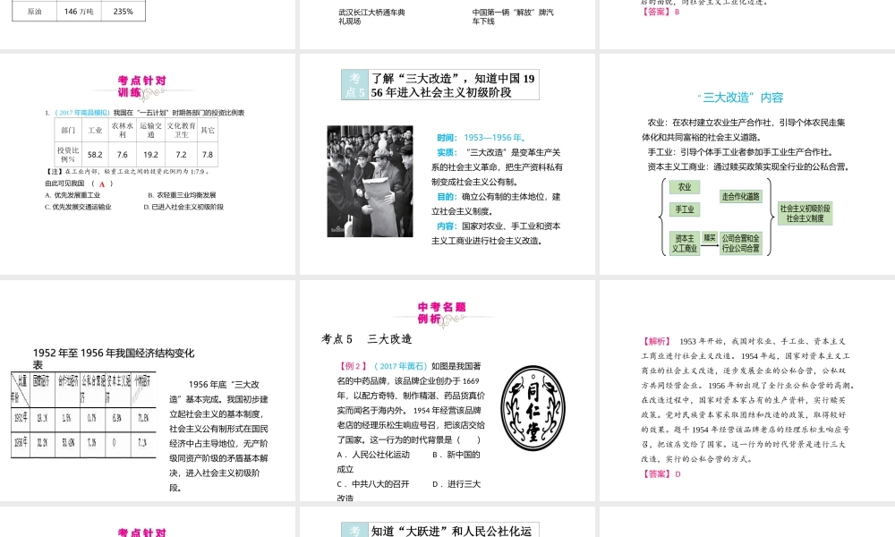 （江西专用）中考历史复习 模块三 中国现代史 第14讲 社会主义道路的探索教学课件-人教版初中九年级全册历史课件