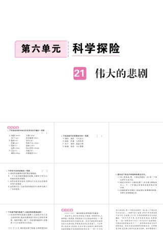 （江西专版）春七年级语文下册 第六单元 21 伟大的悲剧习题课件 新人教版-新人教版初中七年级下册语文课件