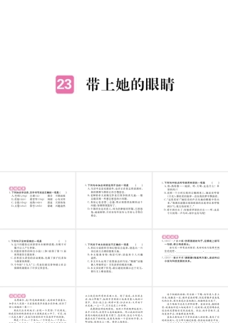 （江西专版）春七年级语文下册 第六单元 23 带上她的眼睛习题课件 新人教版-新人教版初中七年级下册语文课件