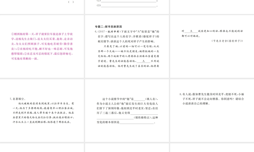 （江西专版）春七年级语文下册 第三单元 名著导读习题课件 新人教版-新人教版初中七年级下册语文课件