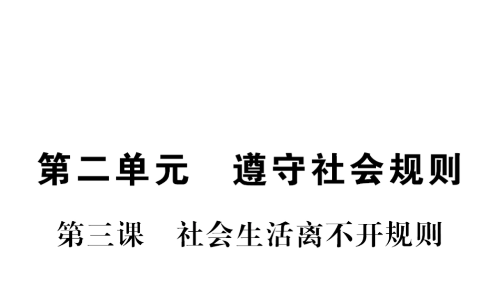 （河南专版）八年级道德与法治上册 第二单元 遵守社会规则 第三课 社会生活离不开规则习题课件 新人教版-新人教版初中八年级上册政治课件