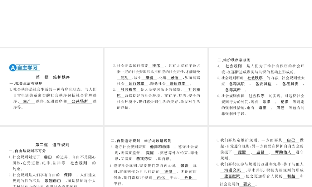 （河南专版）八年级道德与法治上册 第二单元 遵守社会规则 第三课 社会生活离不开规则习题课件 新人教版-新人教版初中八年级上册政治课件