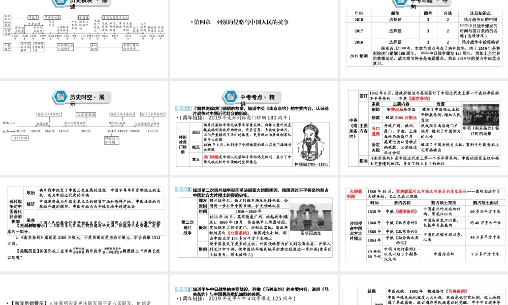 （江西专用）中考历史总复习 第一部分 教材同步复习 模块二 中国近代史 第4章 列强的侵略与中国人民的抗争课件-人教版初中九年级全册历史课件
