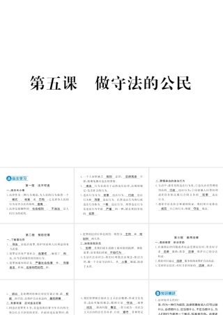 （河南专版）八年级道德与法治上册 第二单元 遵守社会规则 第五课 做守法的公民习题课件 新人教版-新人教版初中八年级上册政治课件