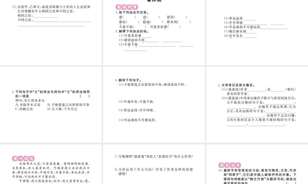 （江西专版）春七年级语文下册 第四单元 16短文两篇习题课件 新人教版-新人教版初中七年级下册语文课件