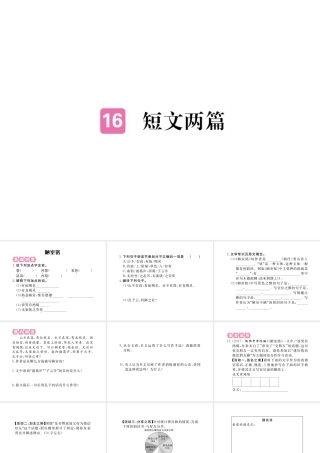（江西专版）春七年级语文下册 第四单元 16短文两篇习题课件 新人教版-新人教版初中七年级下册语文课件