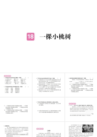 （江西专版）春七年级语文下册 第五单元 18 一颗小桃树习题课件 新人教版-新人教版初中七年级下册语文课件