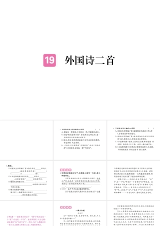 （江西专版）春七年级语文下册 第五单元 19外国诗两首习题课件 新人教版-新人教版初中七年级下册语文课件