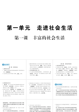 （河南专版）八年级道德与法治上册 第一单元 走进社会生活 第一课 丰富的社会生活习题课件 新人教版-新人教版初中八年级上册政治课件