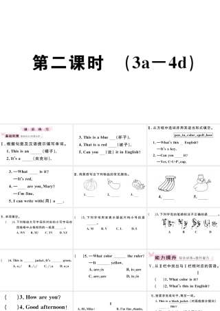 （江西专版）秋七年级英语上册 Starter Unit 3 What color is it第二课时习题课件（新版）人教新目标版-（新版）人教新目标版初中七年级上册英语课件