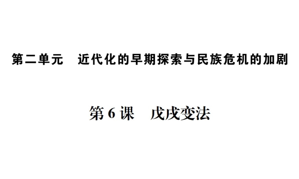 （河北专级历史上册 第二单元 近代化的早期探索与民族危机的加剧 第6课 戊戌变法习题课件 新人教版-新人教级上册历史课件