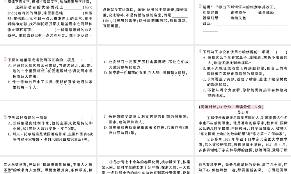 （河北专版）八年级语文上册 第二单元 8 列夫 托尔斯泰课件 新人教版-新人教版初中八年级上册语文课件