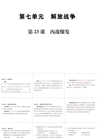 （河北专级历史上册 第七单元 解放战争 第23课 内战爆发习题课件 新人教版-新人教级上册历史课件