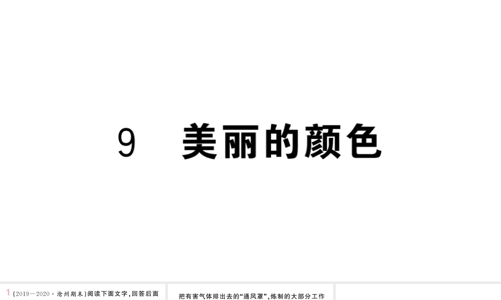 （河北专版）八年级语文上册 第二单元 9 美丽的颜色课件 新人教版-新人教版初中八年级上册语文课件