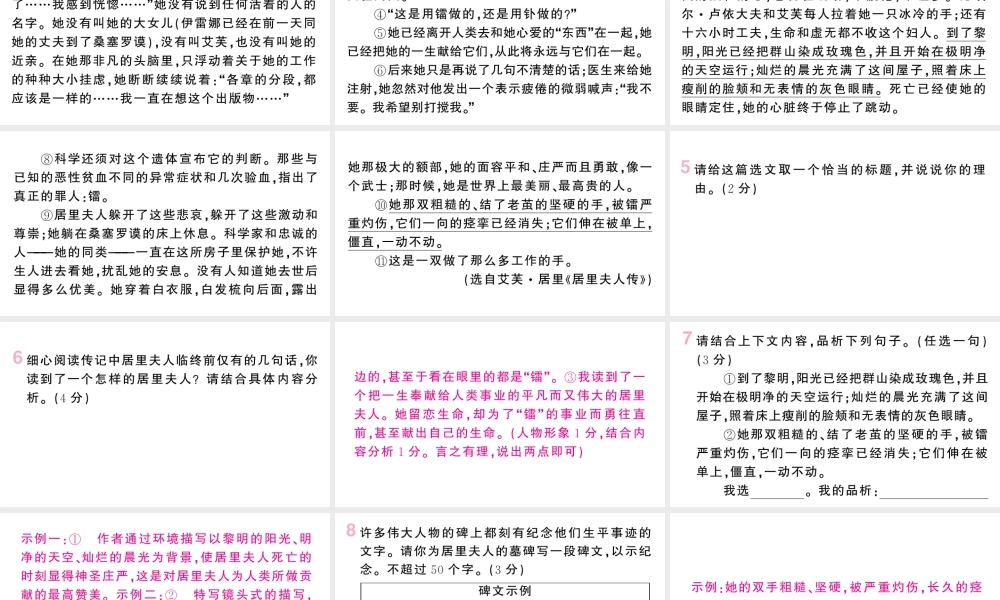 （河北专版）八年级语文上册 第二单元 9 美丽的颜色课件 新人教版-新人教版初中八年级上册语文课件