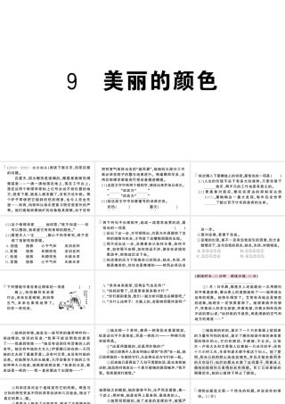 （河北专版）八年级语文上册 第二单元 9 美丽的颜色课件 新人教版-新人教版初中八年级上册语文课件