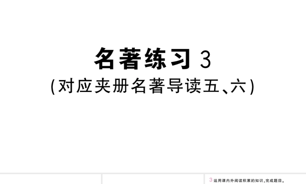 （河北专版）八年级语文上册 第二单元 名著练习3课件 新人教版-新人教版初中八年级上册语文课件