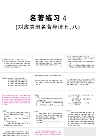 （河北专版）八年级语文上册 第二单元 名著练习4课件 新人教版-新人教版初中八年级上册语文课件