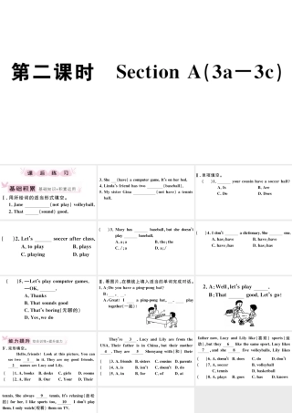 （江西专版）秋七年级英语上册 Unit 5 Do you have a soccer ball第二课时习题课件（新版）人教新目标版-（新版）人教新目标版初中七年级上册英语课件