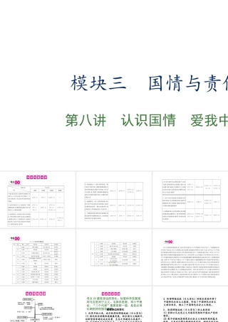 （江西专用）中考政治复习 第八讲 认识国情 爱我中华课件-人教版初中九年级全册政治课件