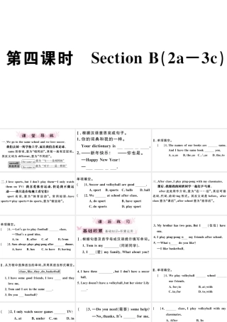 （江西专版）秋七年级英语上册 Unit 5 Do you have a soccer ball第四课时习题课件（新版）人教新目标版-（新版）人教新目标版初中七年级上册英语课件