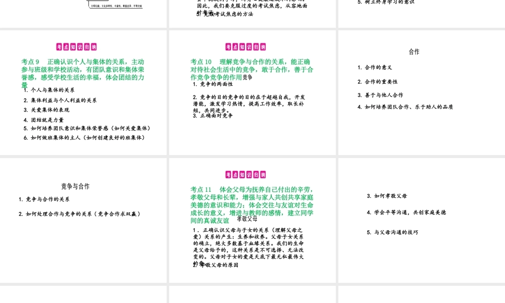 （江西专用）中考政治复习 第三讲 积极适应社会的发展与进步 交往与沟通课件-人教版初中九年级全册政治课件