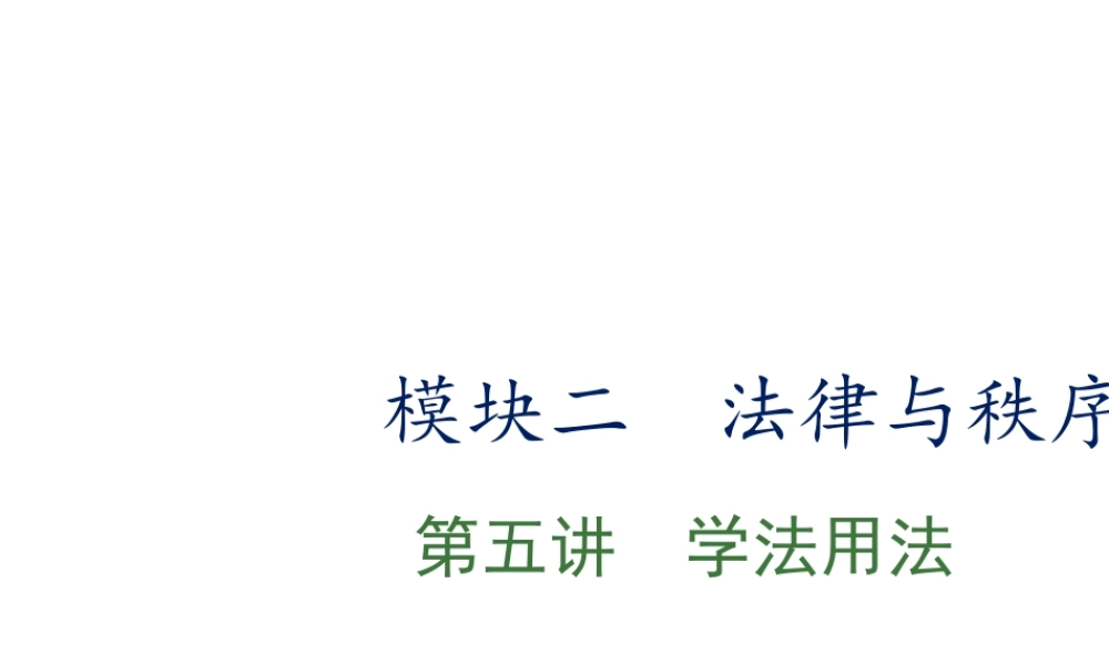 （江西专用）中考政治复习 第五讲 学法用法课件-人教版初中九年级全册政治课件