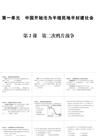 （河北专级历史上册 第一单元 中国开始沦为半殖民地半封建社会 第2课 第二次鸦片战争习题课件 新人教版-新人教级上册历史课件