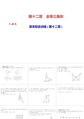 （河北专级数学上册 第十二章 全等三角形章末综合训练作业课件 （新版）新人教版-（新版）新人教级上册数学课件
